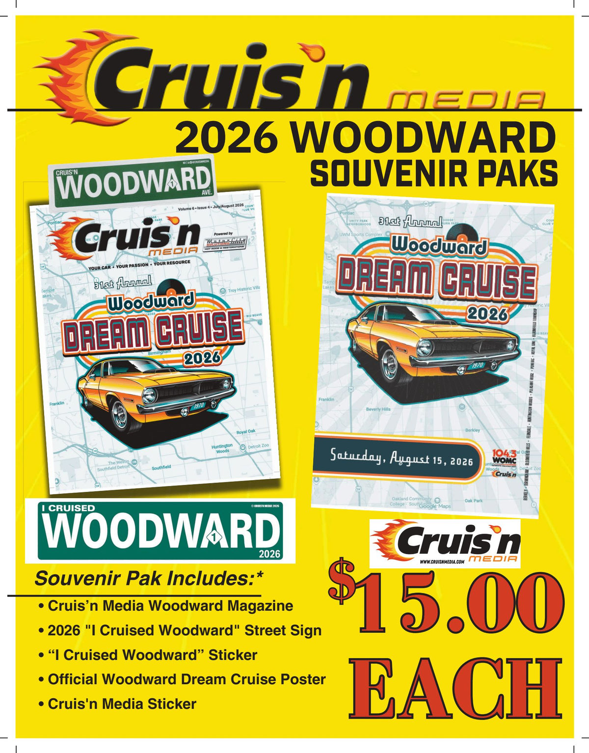2026 Woodward Dream Cruise Souvenir Pak