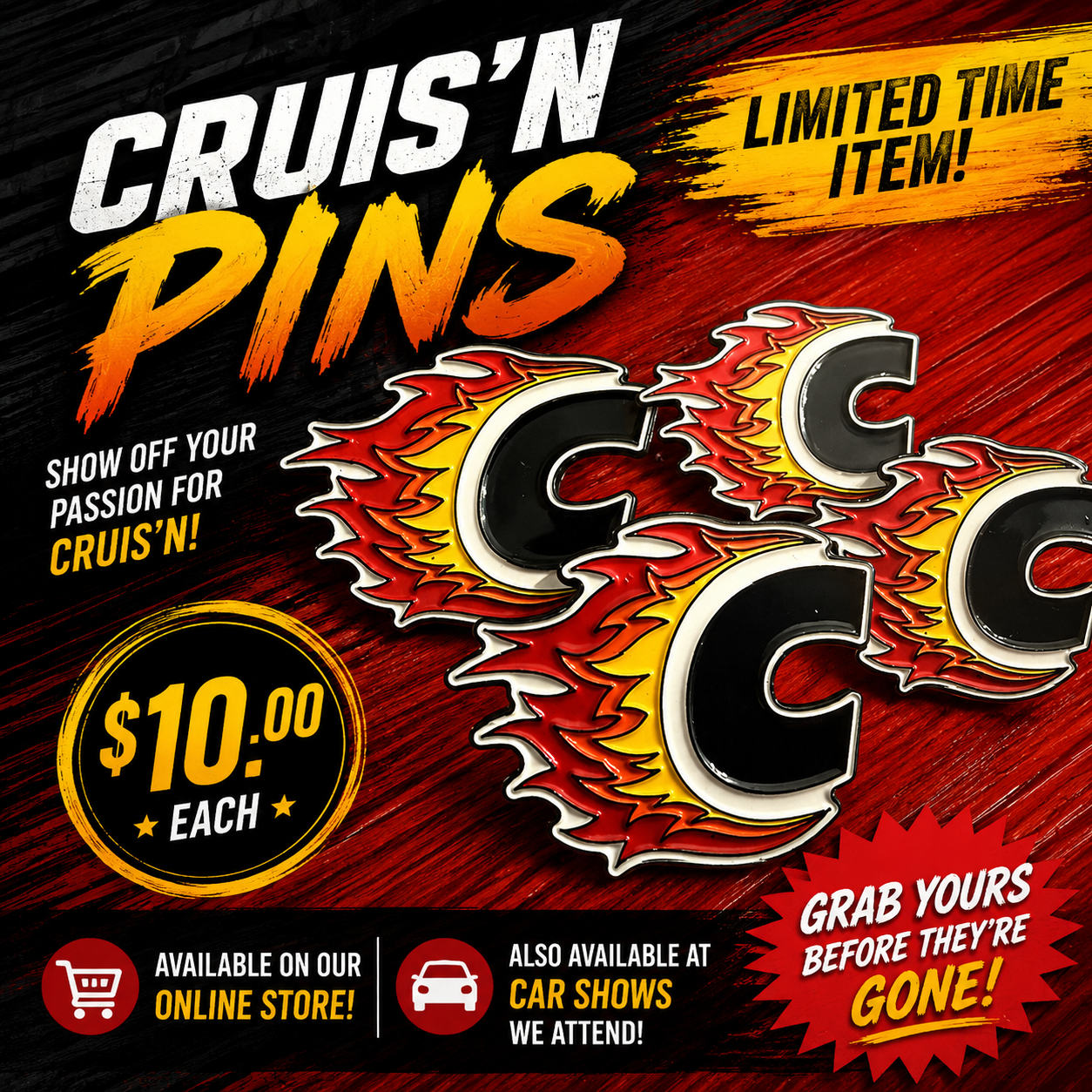 Cruis’n Flame Pin