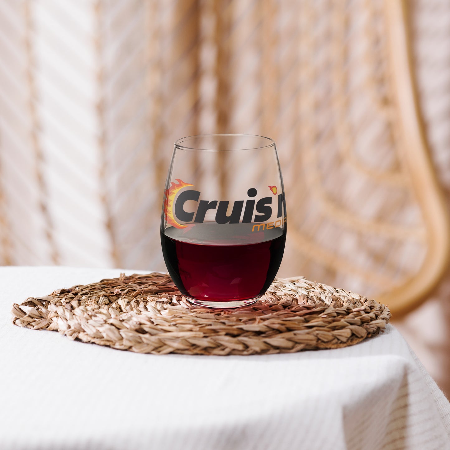 Cruis'n Media Stemless wine glass